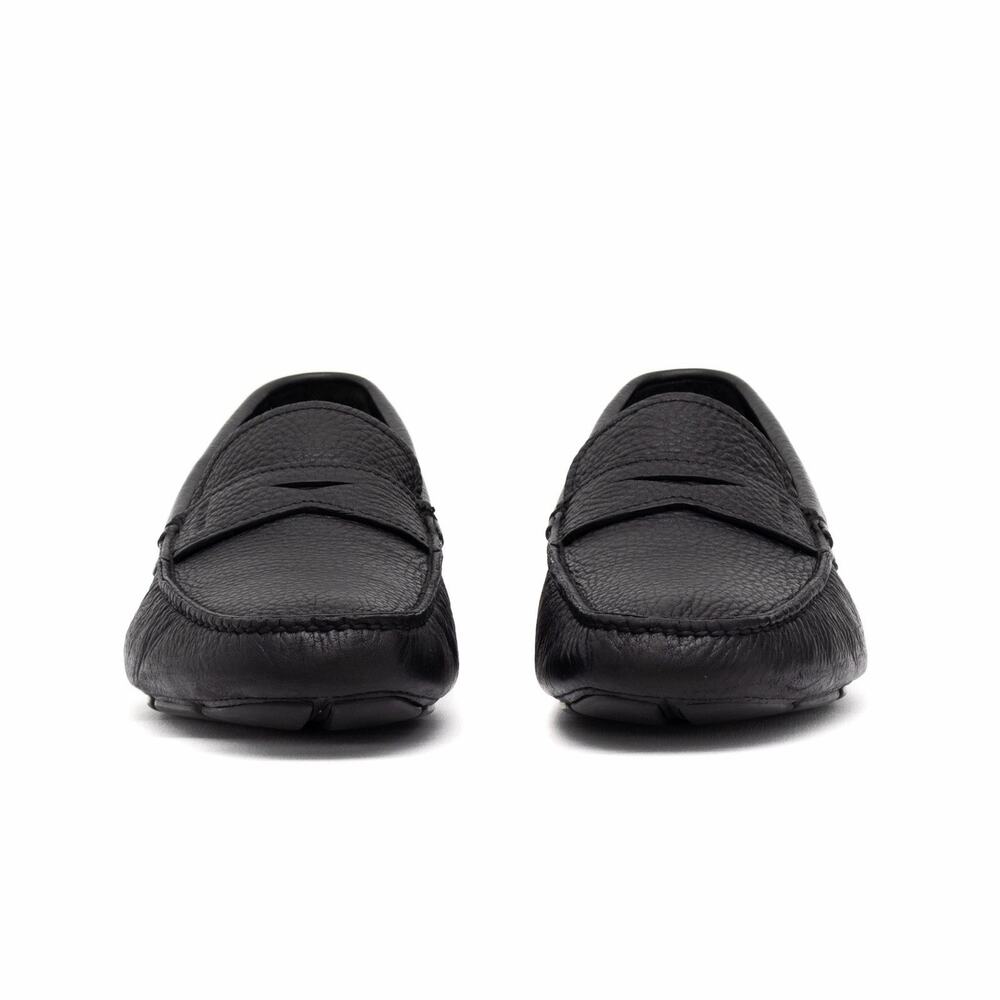 950$ PRADA Men’s Black Daino Leather Slip On Driving Penny Loafer Shoes US10.5 - Picture 12 of 16